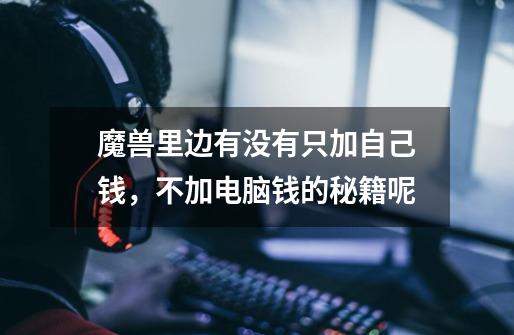 魔兽里边有没有只加自己钱，不加电脑钱的秘籍呢-第1张-游戏信息-龙启网