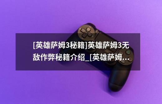 [英雄萨姆3秘籍]英雄萨姆3无敌作弊秘籍介绍_[英雄萨姆3秘籍]英雄萨姆3无敌作弊秘籍是什么-第1张-游戏信息-龙启网