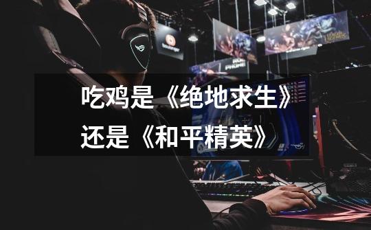 吃鸡是《绝地求生》还是《和平精英》-第1张-游戏信息-龙启网