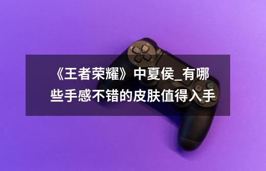 《王者荣耀》中夏侯_有哪些手感不错的皮肤值得入手-第1张-游戏信息-龙启网