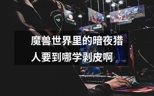 魔兽世界里的暗夜猎人要到哪学剥皮啊-第1张-游戏信息-龙启网