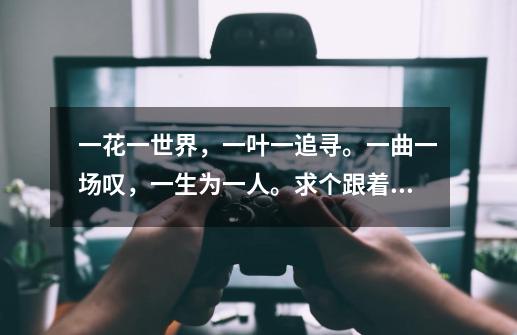 一花一世界，一叶一追寻。一曲一场叹，一生为一人。求个跟着四个差不多的游戏名字-第1张-游戏信息-龙启网