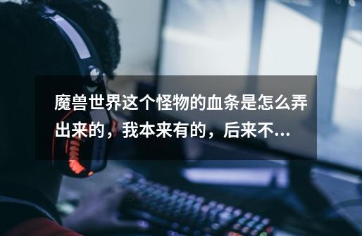 魔兽世界这个怪物的血条是怎么弄出来的，我本来有的，后来不知道怎么没了，不会弄-第1张-游戏信息-龙启网