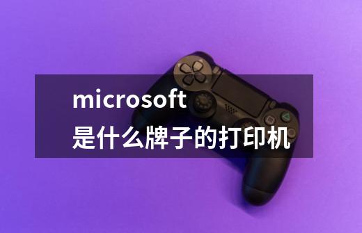microsoft是什么牌子的打印机-第1张-游戏信息-龙启网