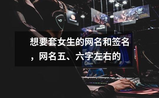 想要套女生的网名和签名,网名五、六字左右的-第1张-游戏信息-龙启网