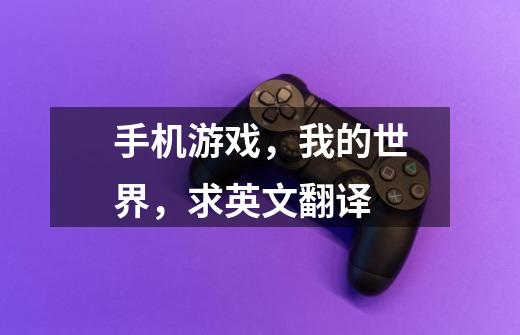 手机游戏，我的世界，求英文翻译-第1张-游戏信息-龙启网