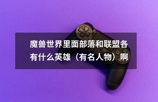 魔兽世界里面部落和联盟各有什么英雄(有名人物)啊-第1张-游戏信息-龙启网