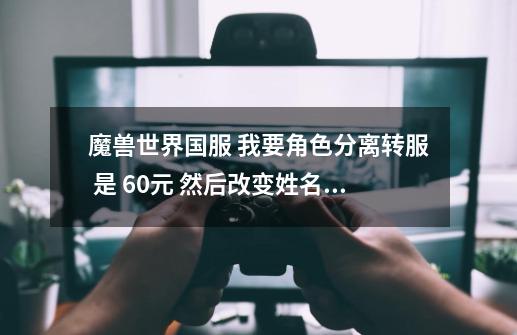 魔兽世界国服 我要角色分离转服 是 60元 然后改变姓名和角色定制是多少钱-第1张-游戏信息-龙启网