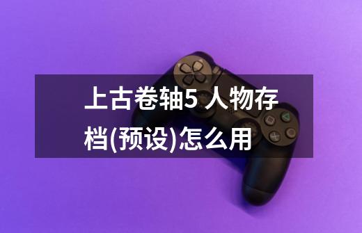 上古卷轴5 人物存档(预设)怎么用-第1张-游戏信息-龙启网