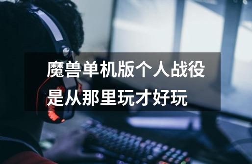 魔兽单机版个人战役是从那里玩才好玩-第1张-游戏信息-龙启网