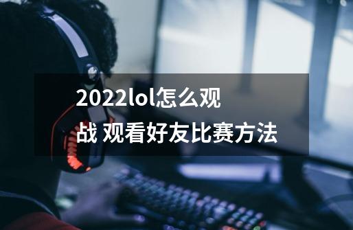 2022lol怎么观战 观看好友比赛方法-第1张-游戏信息-龙启网