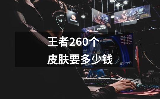 王者260个皮肤要多少钱-第1张-游戏信息-龙启网
