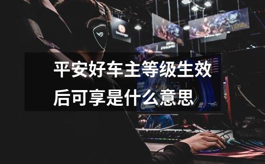 平安好车主等级生效后可享是什么意思-第1张-游戏信息-龙启网