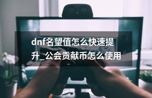 dnf名望值怎么快速提升_公会贡献币怎么使用-第1张-游戏信息-龙启网