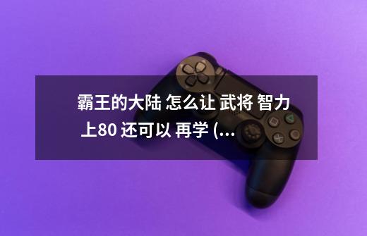霸王的大陆 怎么让 武将 智力 上80 还可以 再学 (最好是金手指)-第1张-游戏信息-龙启网