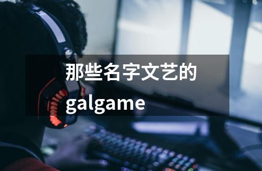 那些名字文艺的galgame-第1张-游戏信息-龙启网