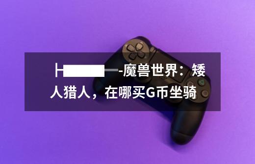 ┣▇▇▇═-魔兽世界：矮人猎人，在哪买G币坐骑-第1张-游戏信息-龙启网