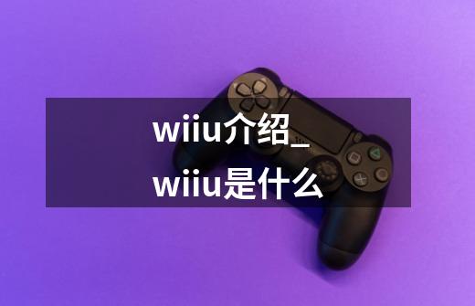 wiiu介绍_wiiu是什么-第1张-游戏信息-龙启网