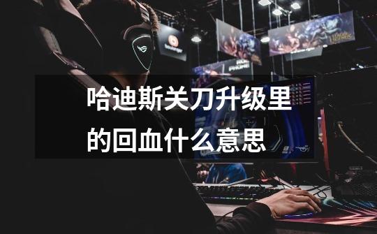 哈迪斯关刀升级里的回血什么意思-第1张-游戏信息-龙启网