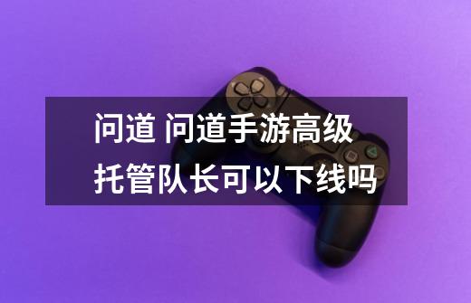 问道 问道手游高级托管队长可以下线吗-第1张-游戏信息-龙启网