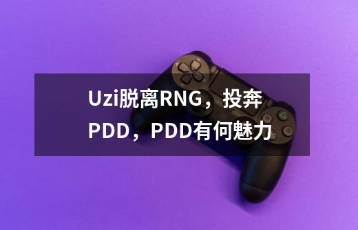 Uzi脱离RNG,投奔PDD,PDD有何魅力-第1张-游戏信息-龙启网