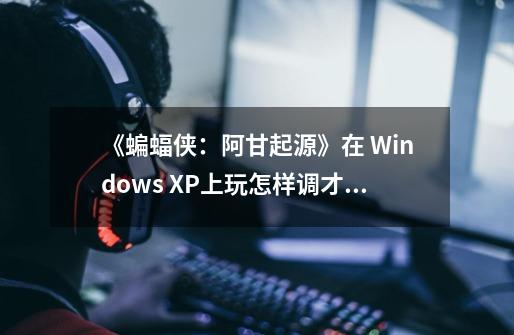 《蝙蝠侠:阿甘起源》在 Windows XP上玩怎样调才可以让它流畅-第1张-游戏信息-龙启网