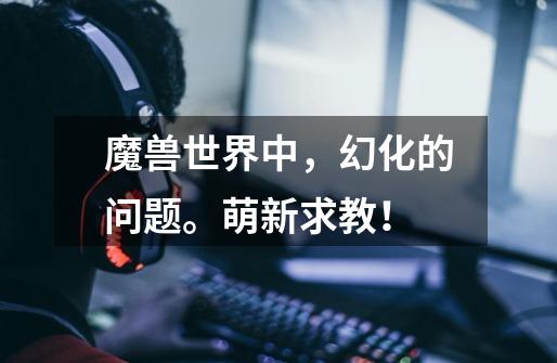 魔兽世界中，幻化的问题。萌新求教！-第1张-游戏信息-龙启网