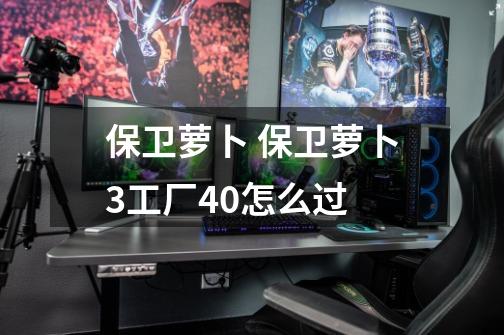 保卫萝卜 保卫萝卜3工厂40怎么过-第1张-游戏信息-龙启网