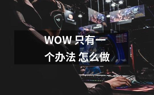 WOW 只有一个办法 怎么做-第1张-游戏信息-龙启网