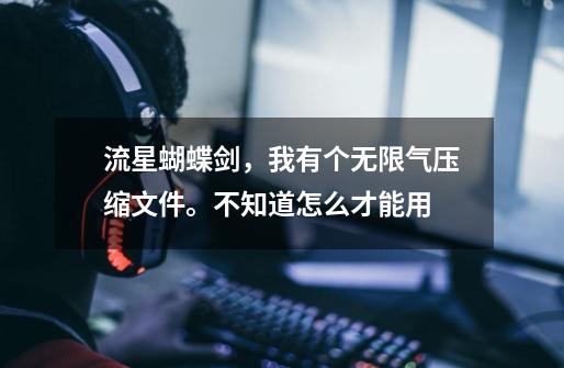 流星蝴蝶剑，我有个无限气压缩文件。不知道怎么才能用-第1张-游戏信息-龙启网
