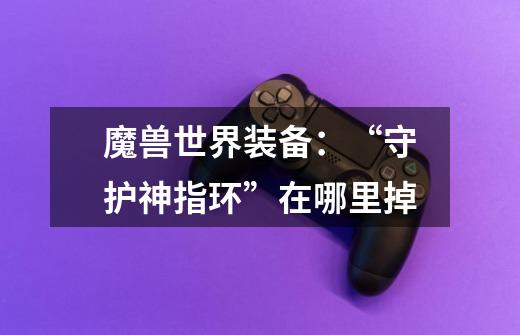 魔兽世界装备:“守护神指环”在哪里掉-第1张-游戏信息-龙启网