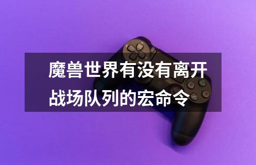 魔兽世界有没有离开战场队列的宏命令-第1张-游戏信息-龙启网