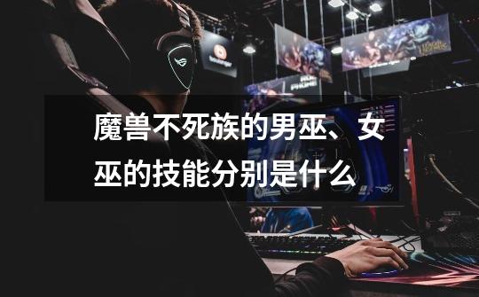 魔兽不死族的男巫、女巫的技能分别是什么-第1张-游戏信息-龙启网