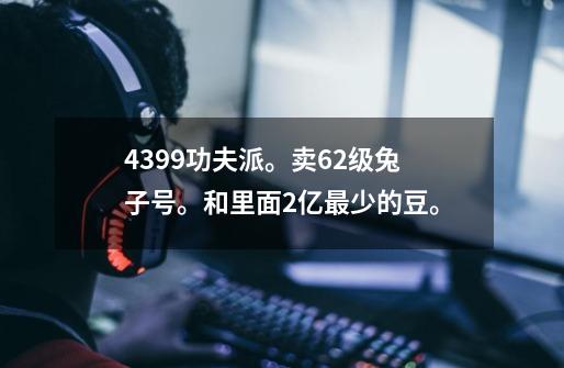 4399功夫派。卖62级兔子号。和里面2亿最少的豆。-第1张-游戏信息-龙启网