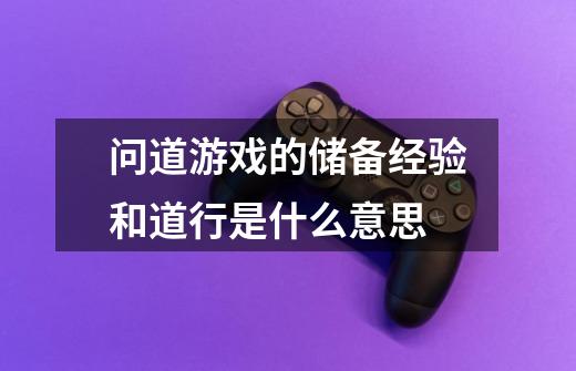 问道游戏的储备经验和道行是什么意思-第1张-游戏信息-龙启网