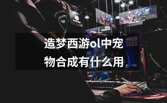 造梦西游ol中宠物合成有什么用-第1张-游戏信息-龙启网